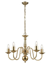 Franklite, Delft 5lt Fitting. Polished Brass with or without Shades
